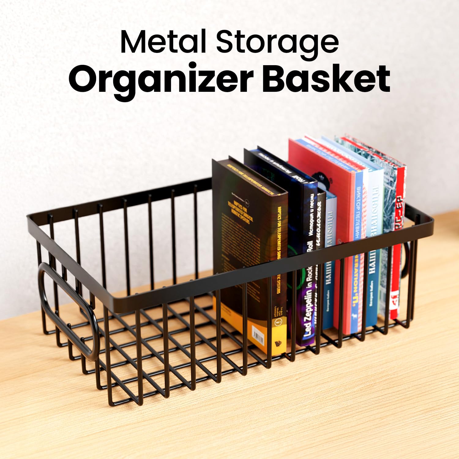 WonderStand BASKIE (Black) | Premium Metal Steel Storage Basket